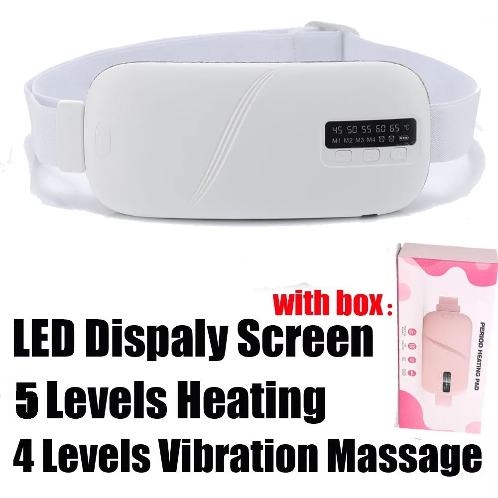 Electric Period Cramp Massager Vibrating Heating Belt for Menstrual Waist Stomach Abdominal Warm Palace Belt