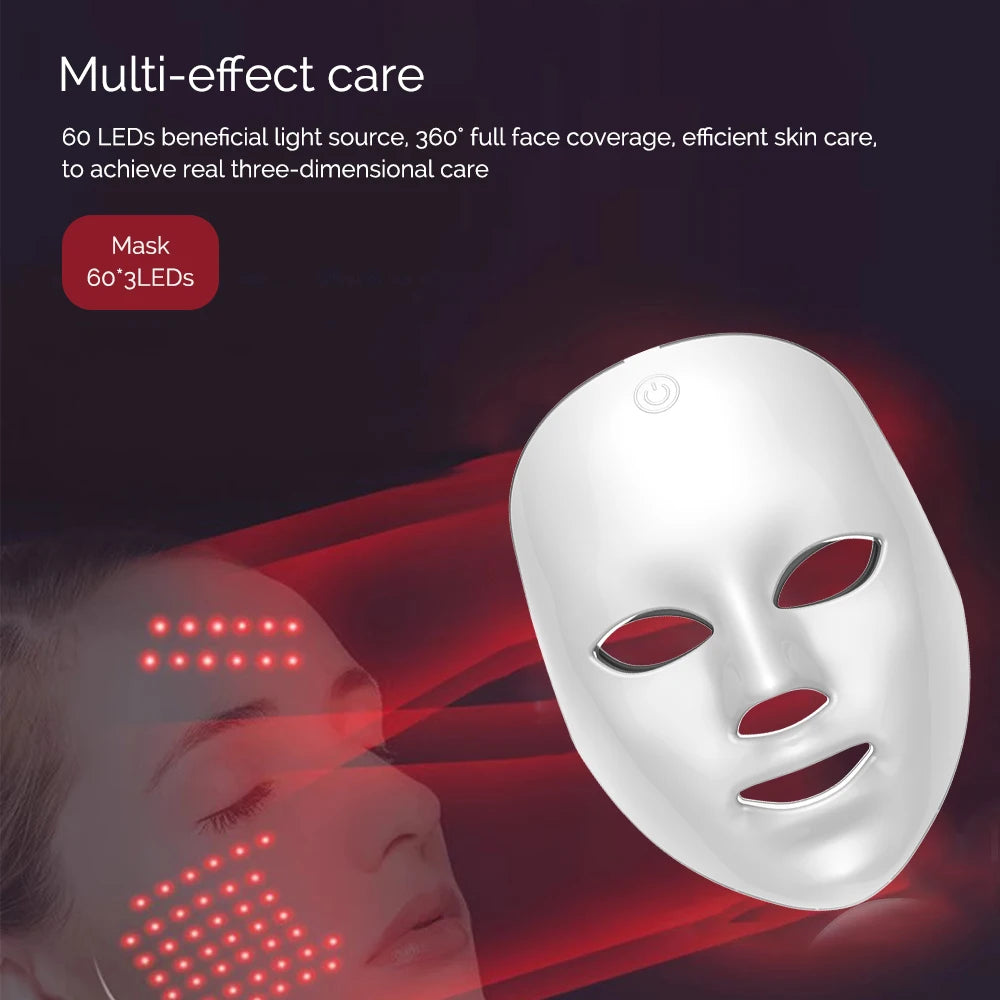 LED Facial Mask for skin care , 7 color lightweight