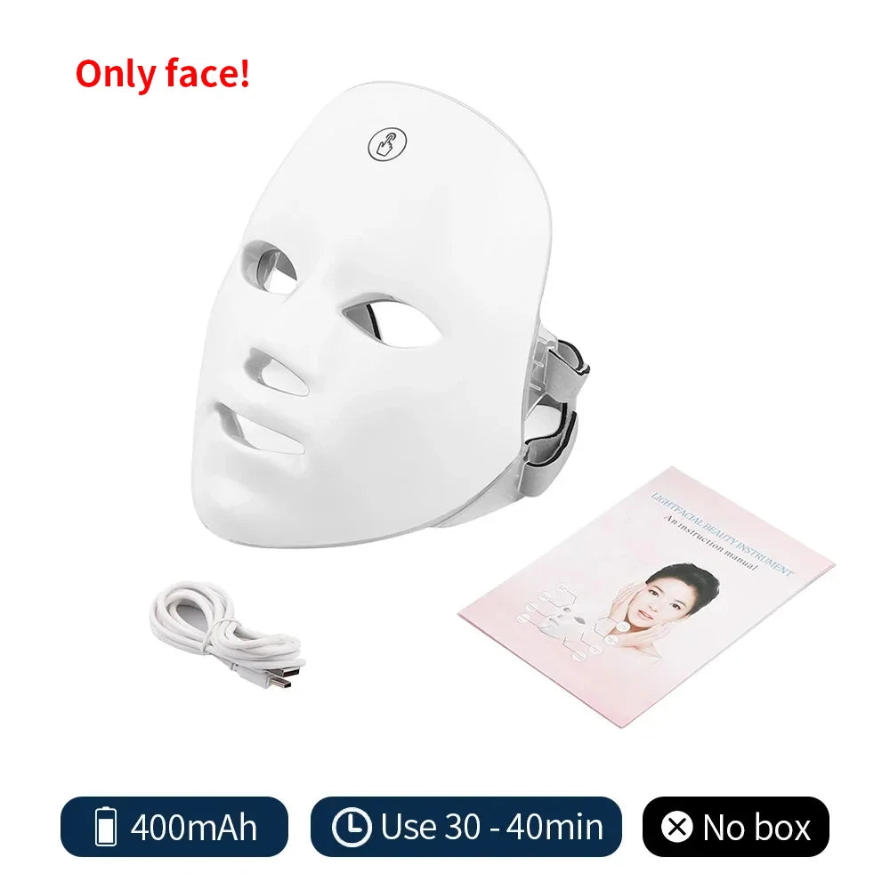 LED Facial Mask for skin care , 7 color lightweight