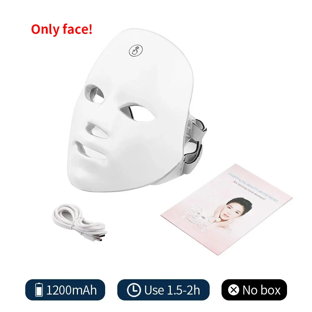 LED Facial Mask for skin care , 7 color lightweight
