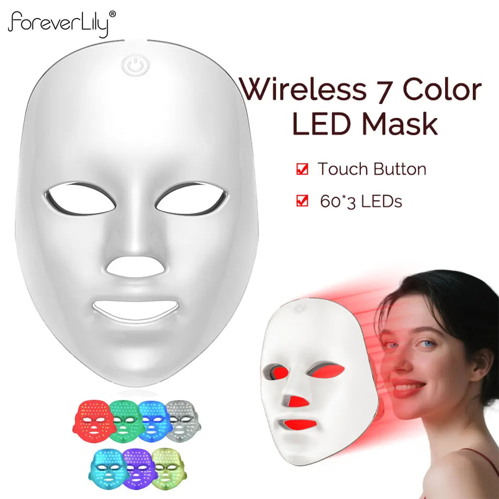LED Facial Mask for skin care , 7 color lightweight